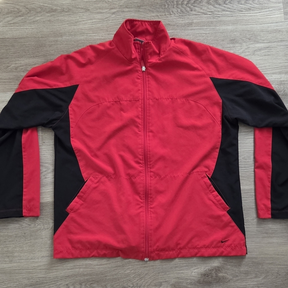 VTG Nike Silver Tag Boys XL Red Black Full Zip Mesh Lined Track Windbreaker